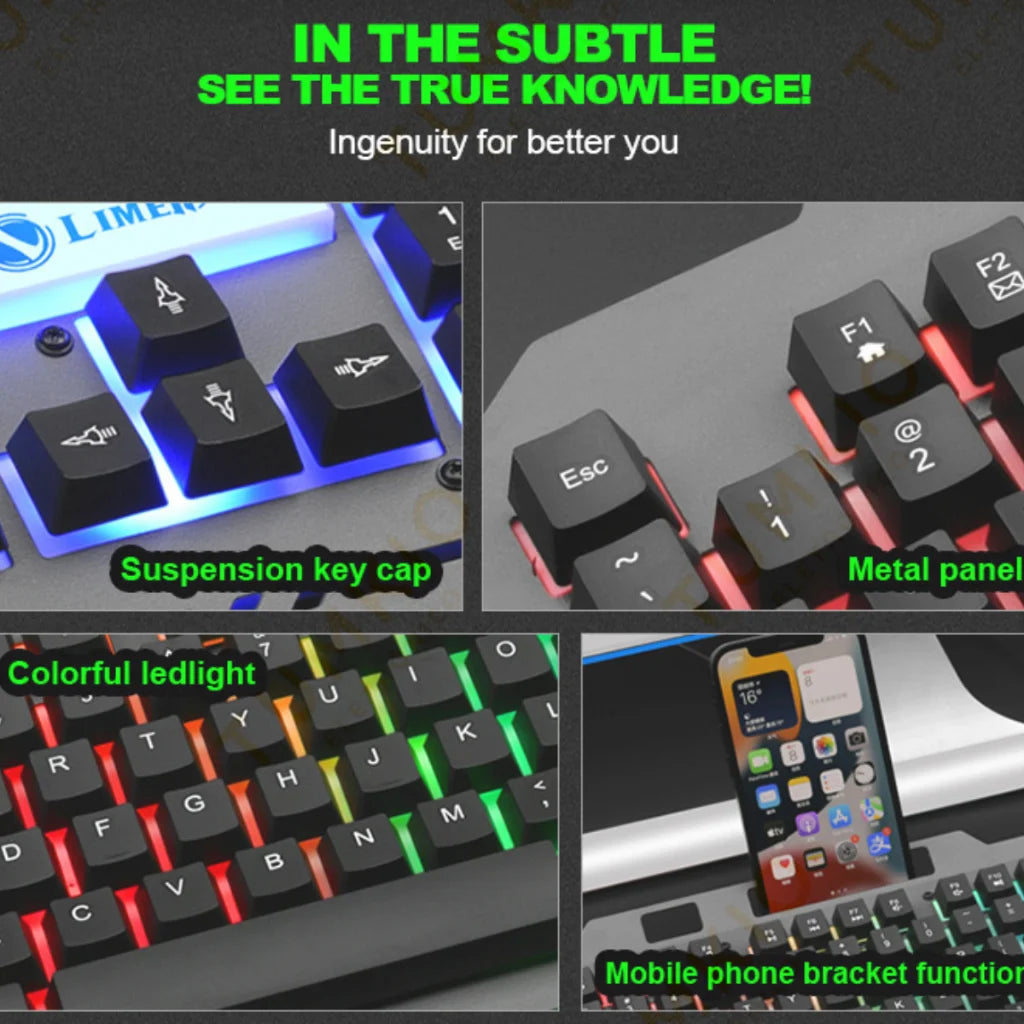Teclado Gamer Semi-Mecânico RGB - ABNT2, LED Rainbow, USB
