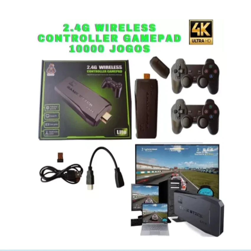 Videogame 20 mil jogos 2 Controles Sem Fio Console Original Portatil