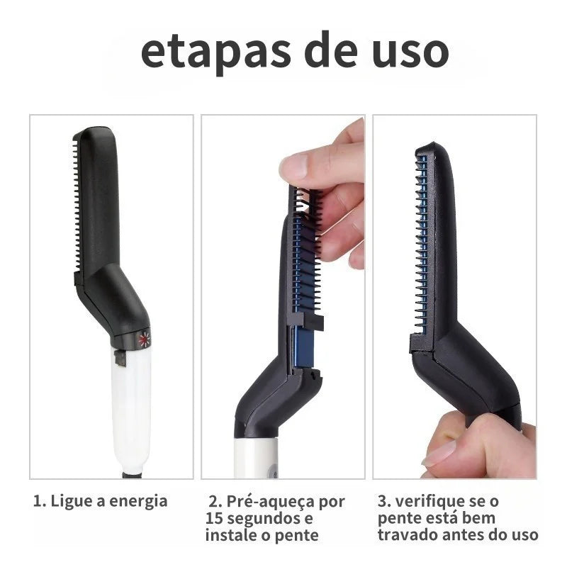 Prancha Alisadora e Modelador de Cabelo e Barba Masculino