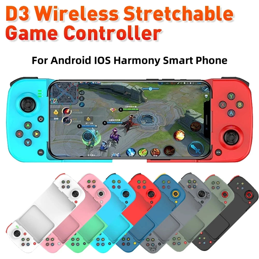 Controle Bluetooth D3 – Gamepad Sem Fio Ajustável para Celular