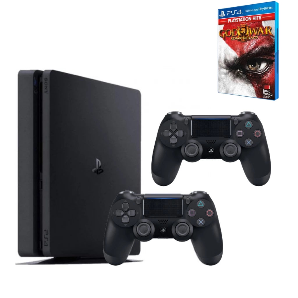 PlayStation 4 Slim 1TB + 2 Controles + Jogo aleatório